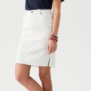 Chico’s White Denim Skirt Sz L